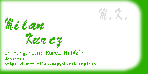 milan kurcz business card